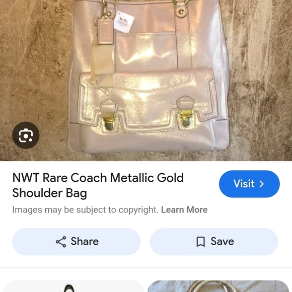 Coach Shimmering Cream Shoulder Bag - Picture 11 of 12